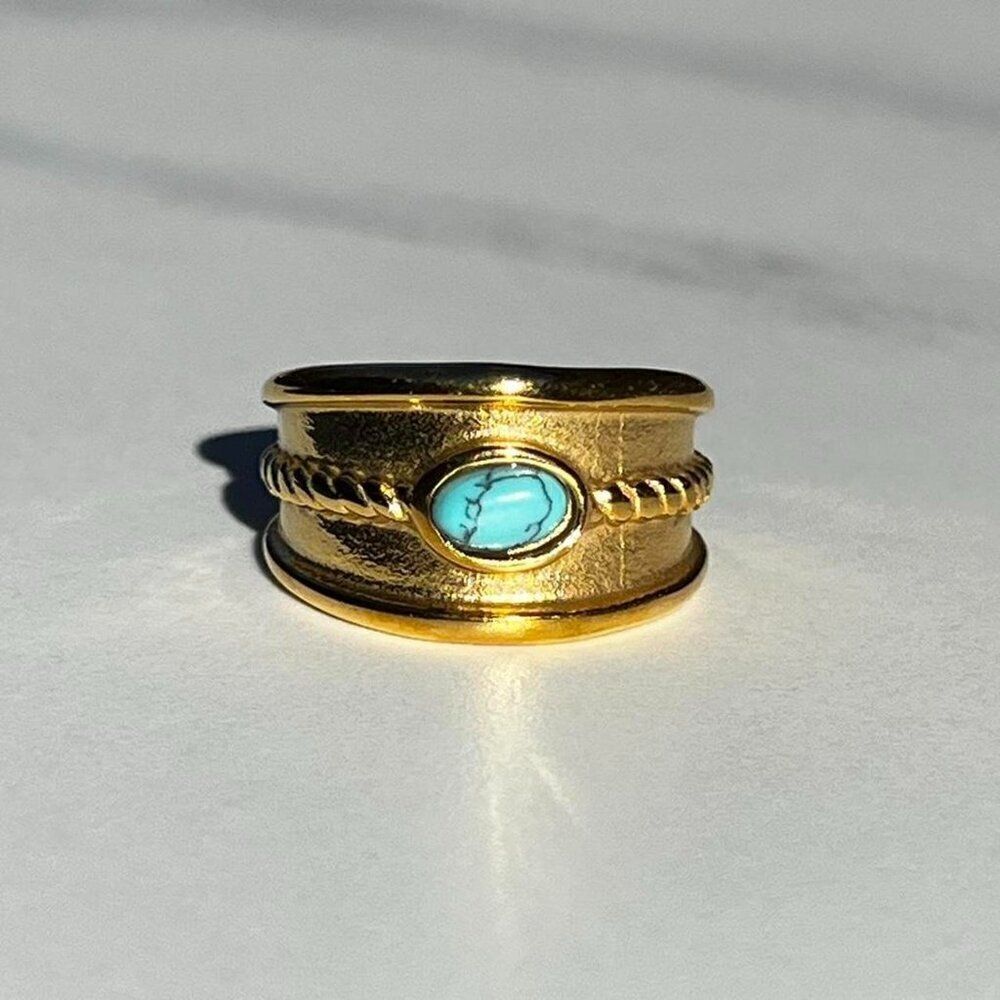 New! “Jimena” Gold/Turquoise Ring